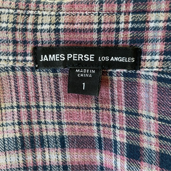 James Perse Button Down Plaid Shirt Size Small - Picture 6 of 8
